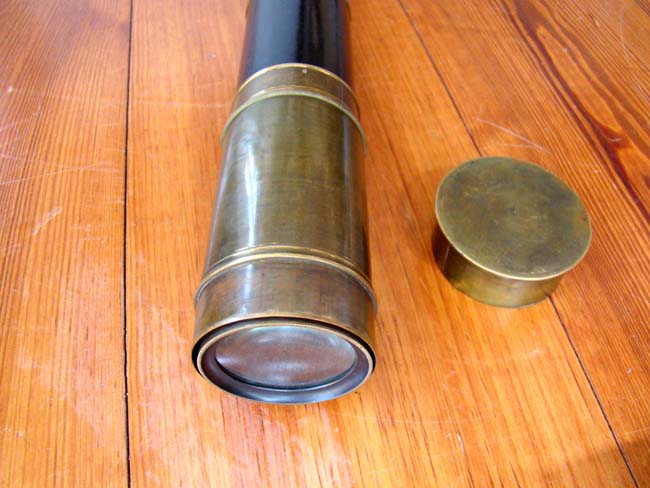 A 19th century English five-draw telescope with ebonized wood barrel circa 1860 — image 2
